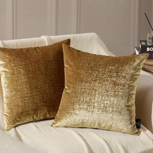 Luxurious Gold Velvet Throw Pillows 20x20 SOLO LAS FUNDAS